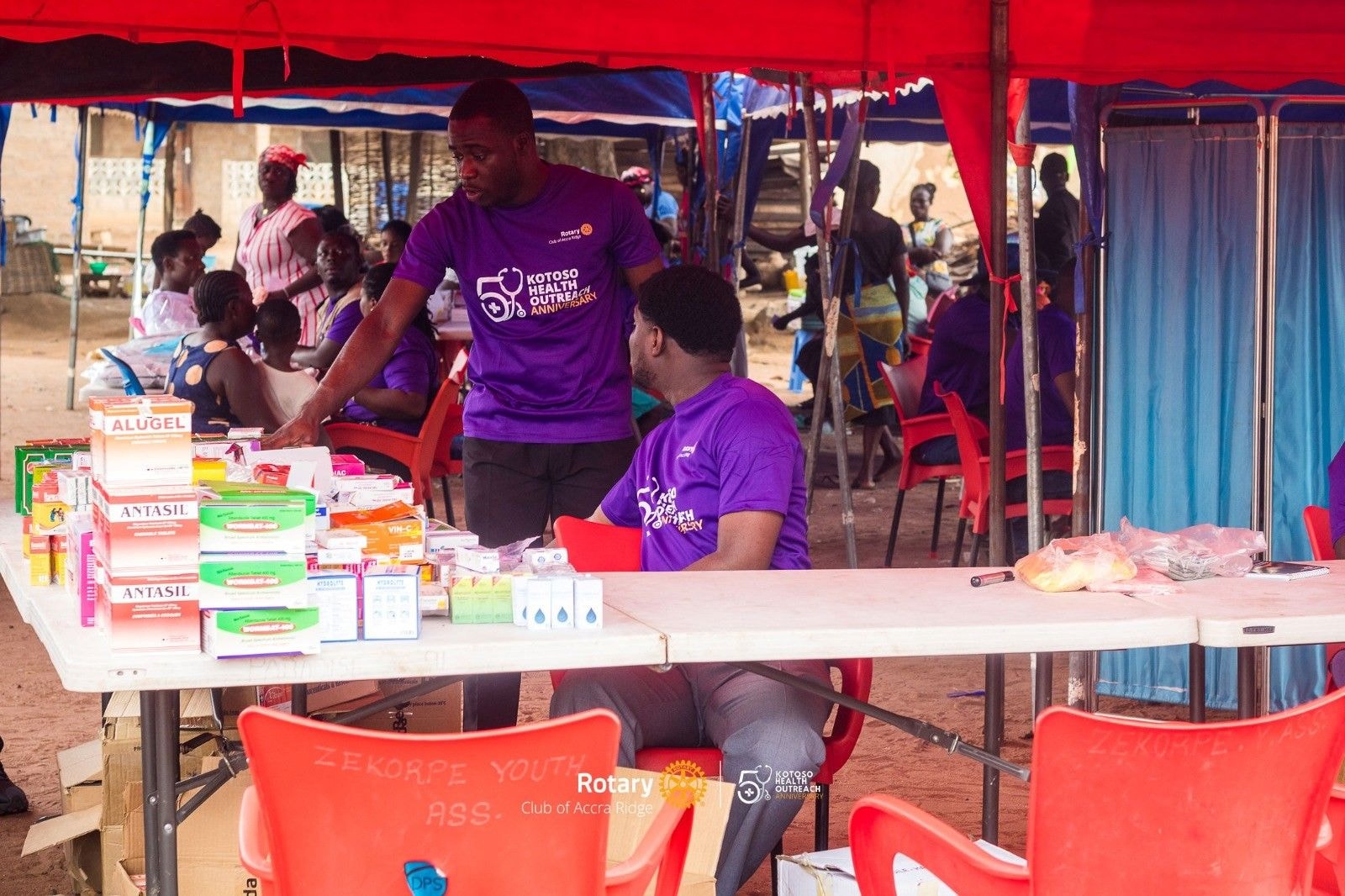 Rotary Club of Accra Ridge marks five years of free healthcare in Kotoso