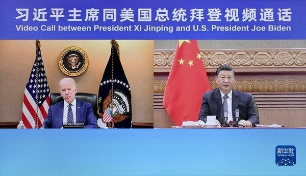 President Xi Jinping chats with President Biden