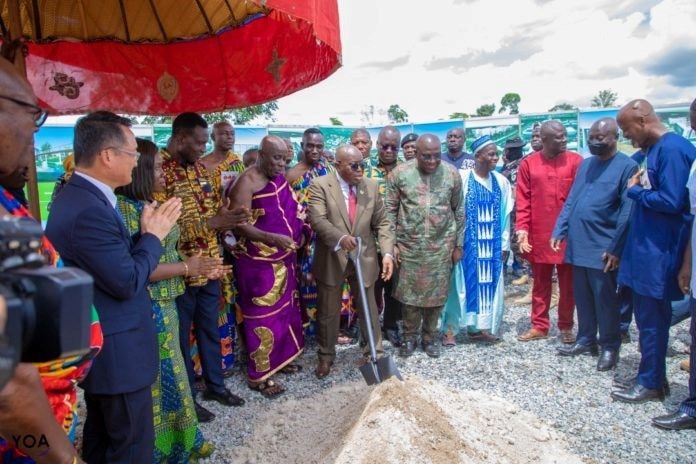 Prez cuts sod for construction of UEAS at Bunso