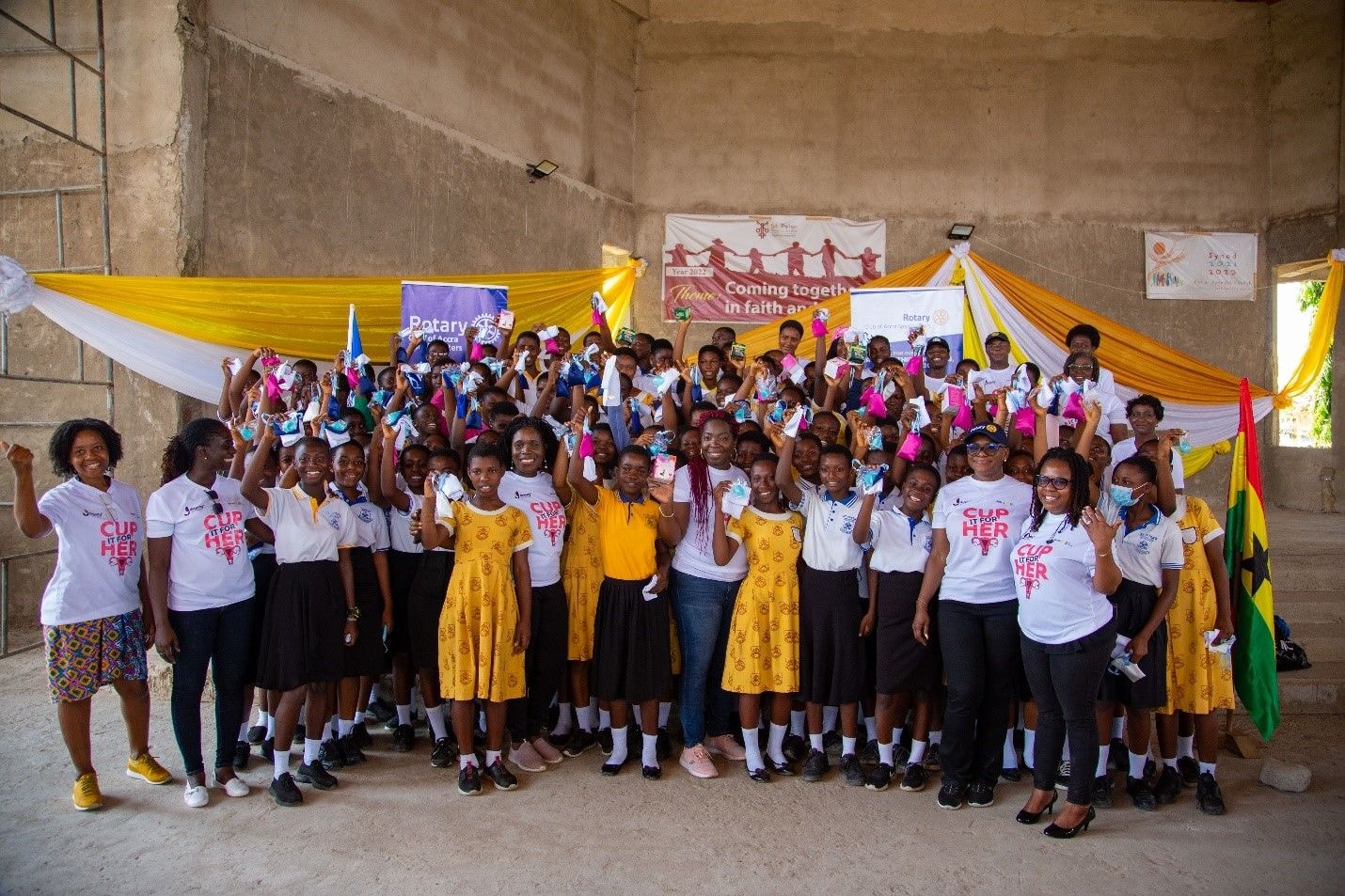Rotary club of Accra speaksmasters donate menstrual cups to female students