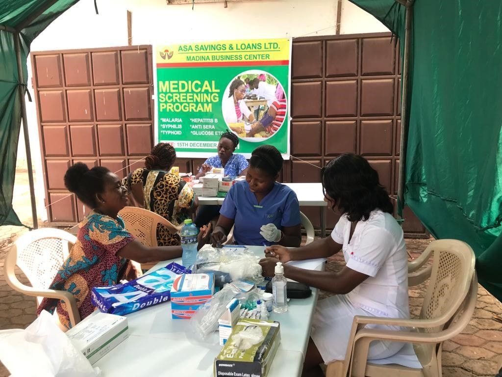 Over 300 customers of Asamankese and Madina Business Centres of ASA benefit from Health screening