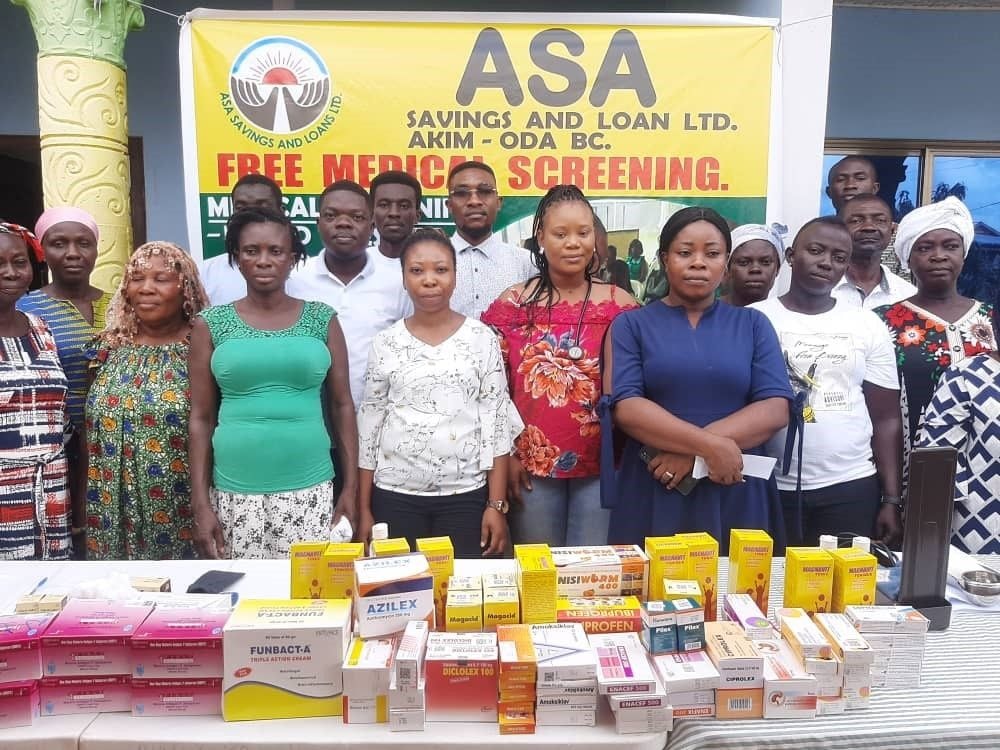 ASA Savings and Loans reaches out to clients at Akim Oda on health screening