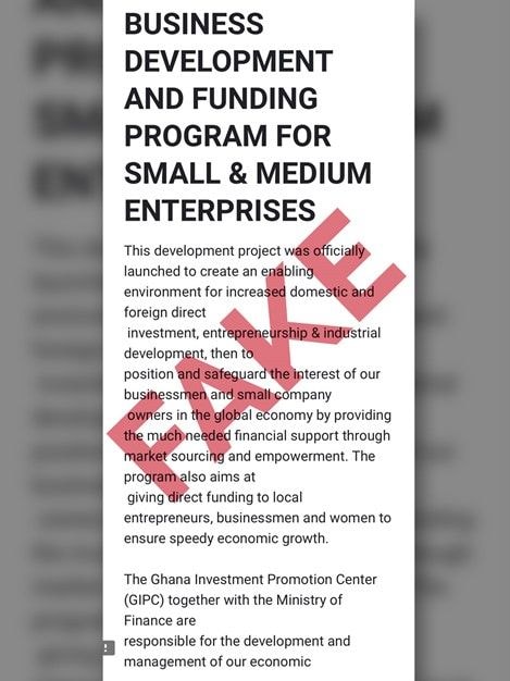 GIPC cautions public against dubious funding programme