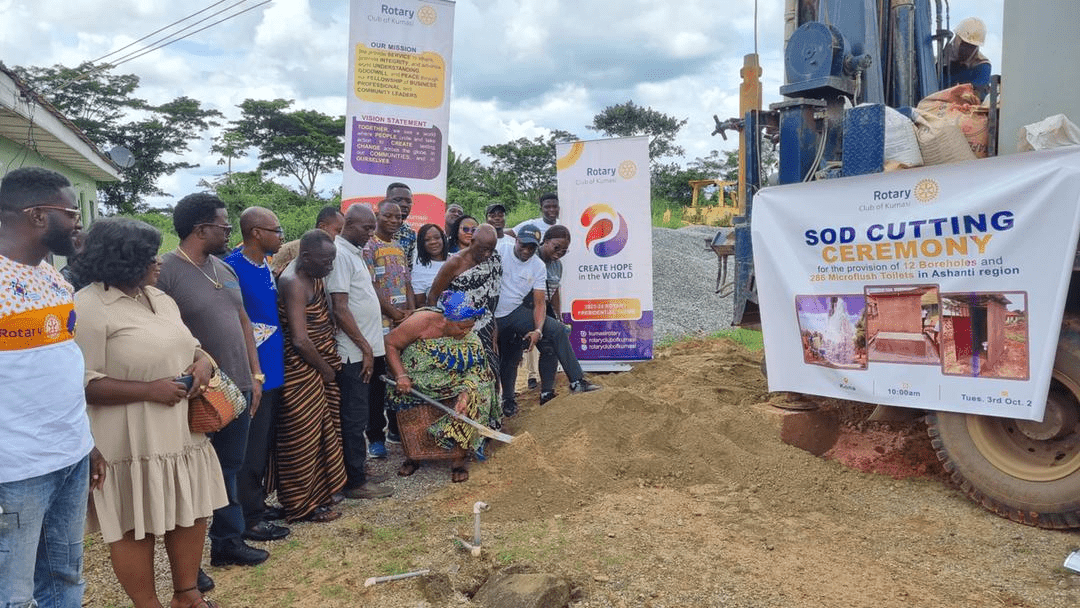 Rotary Clubs cut sod for construction projects in Ashanti Region