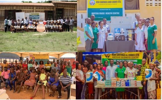 ASA Savings and Loan supports 4 centres with health screening and donations