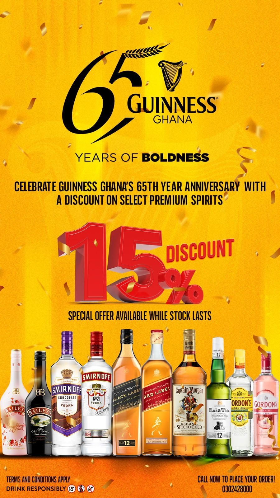 Guinness Ghana celebrates 65 years with 15% price reduction on select spirit brands