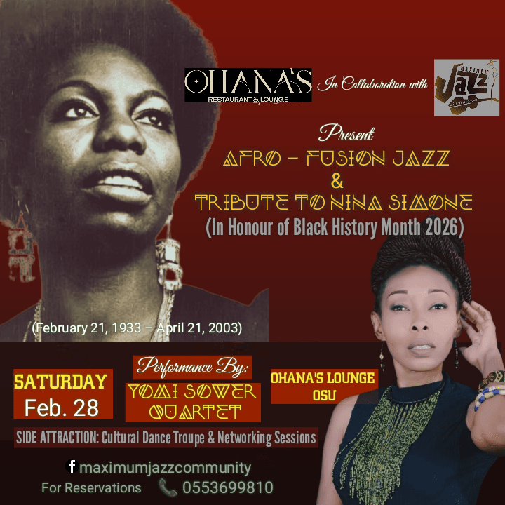 Maximum Jazz honours Black History Month & Nina Simone this Saturday