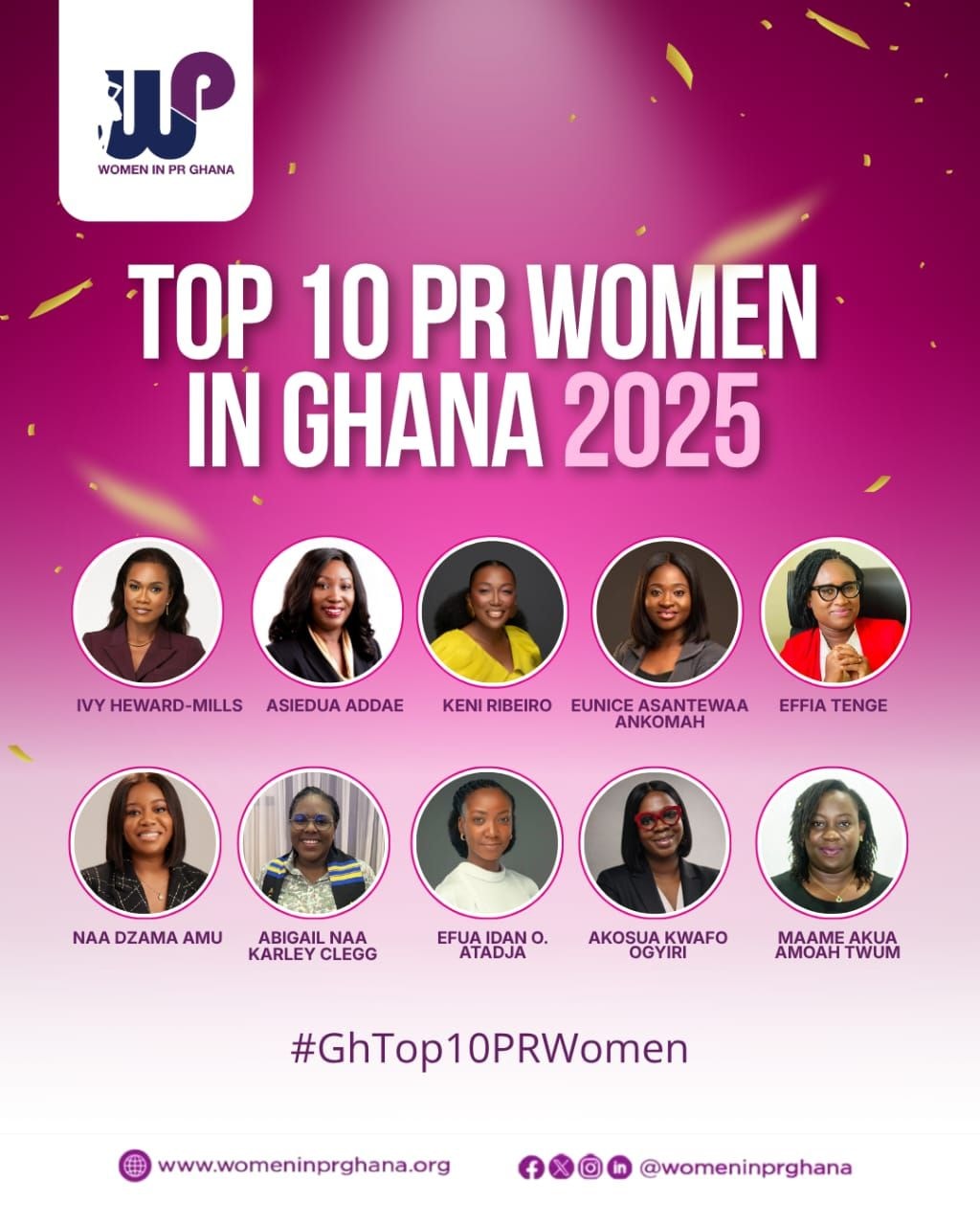WiPR unveils Ghana’s Top 10 female PR Powerhouses for 2025