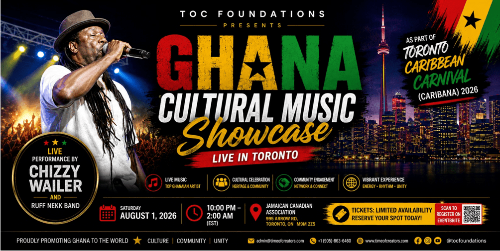 Toronto set to host Ghana Cultural Music Showcase during Caribana 2026 celebrations