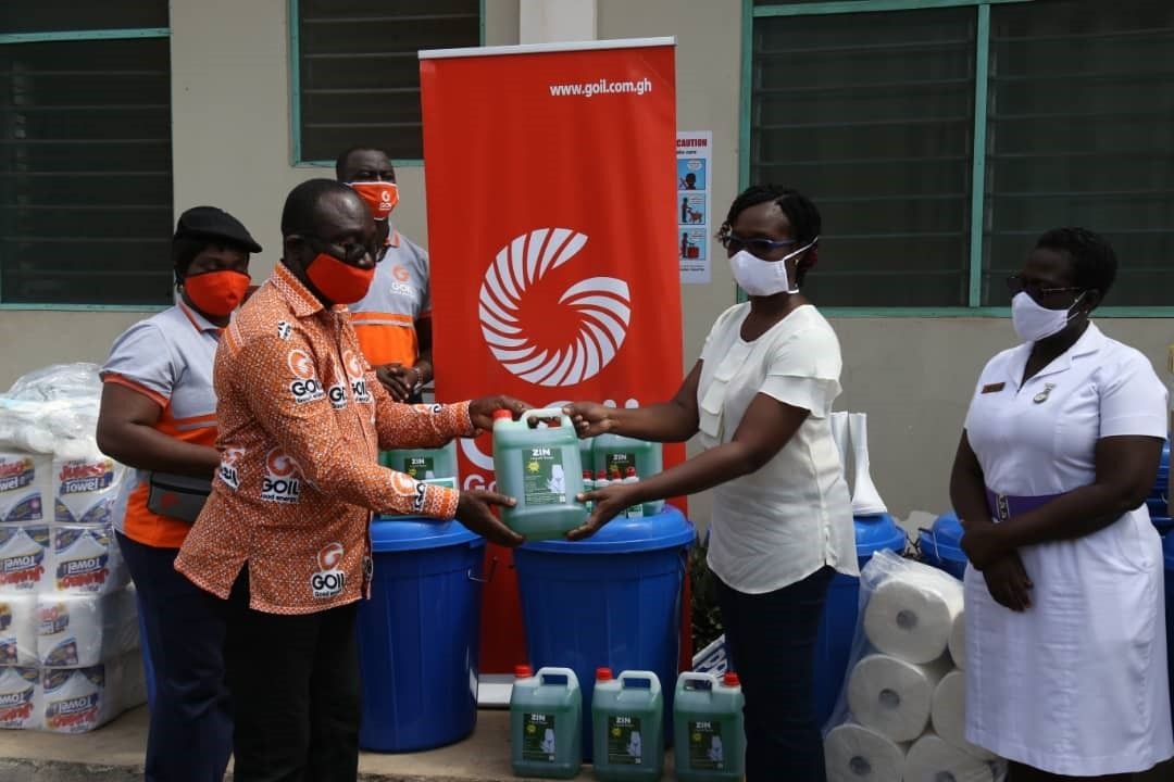 COVID-19: GOIL presents PPE, Veronica buckets to Ashaiman Polyclinic
