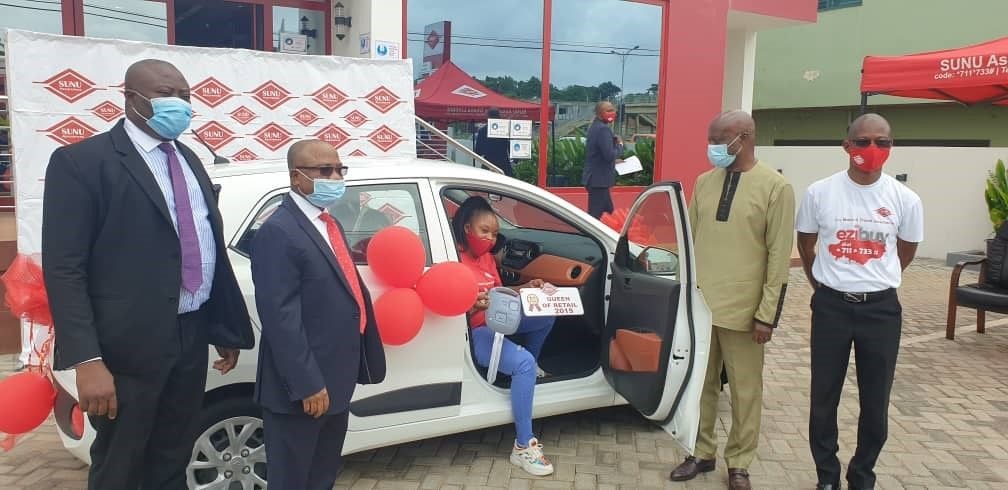 Sunu Assurances Best Retail Sales Queen drives home a car