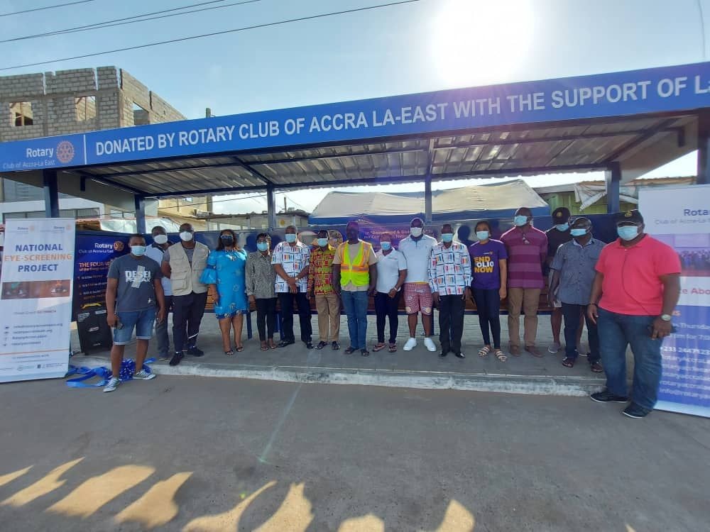 Rotary Club of Accra La- East provides new bus shelter for LaDMA