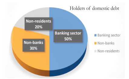 Banking sector holds 50% of gov’t’s domestic debt
