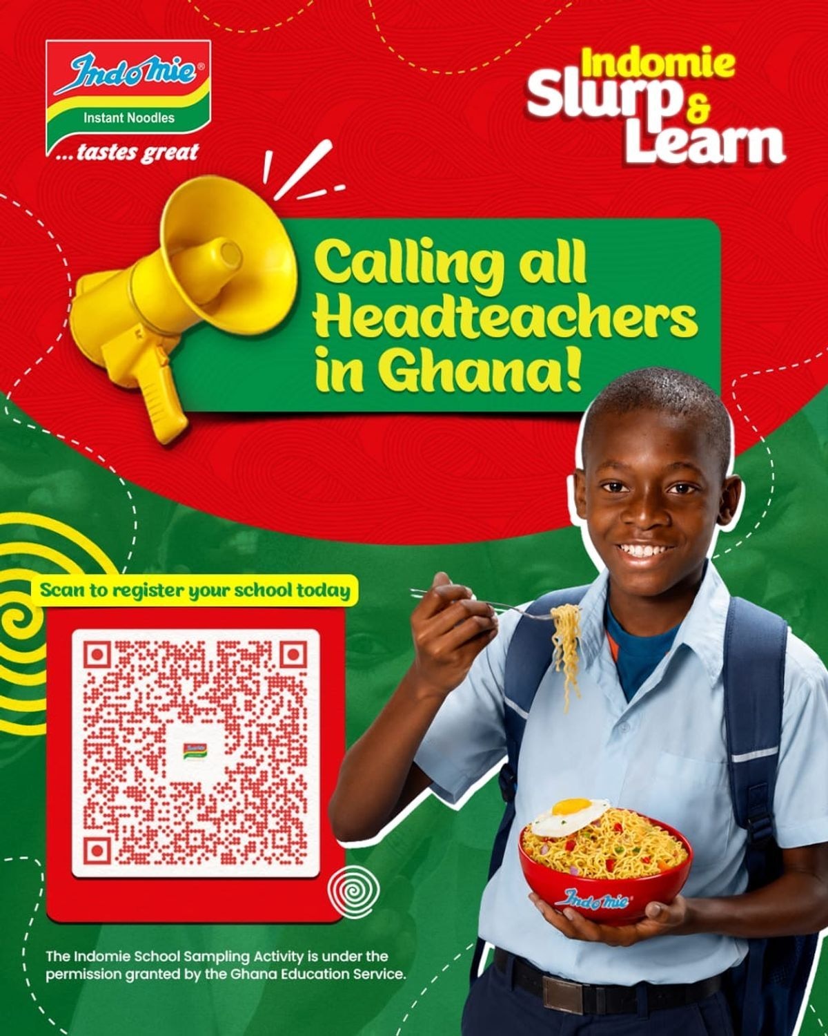 Indomie invites all headteachers in Ghana to register their schools for Indomie Slurp & Learn