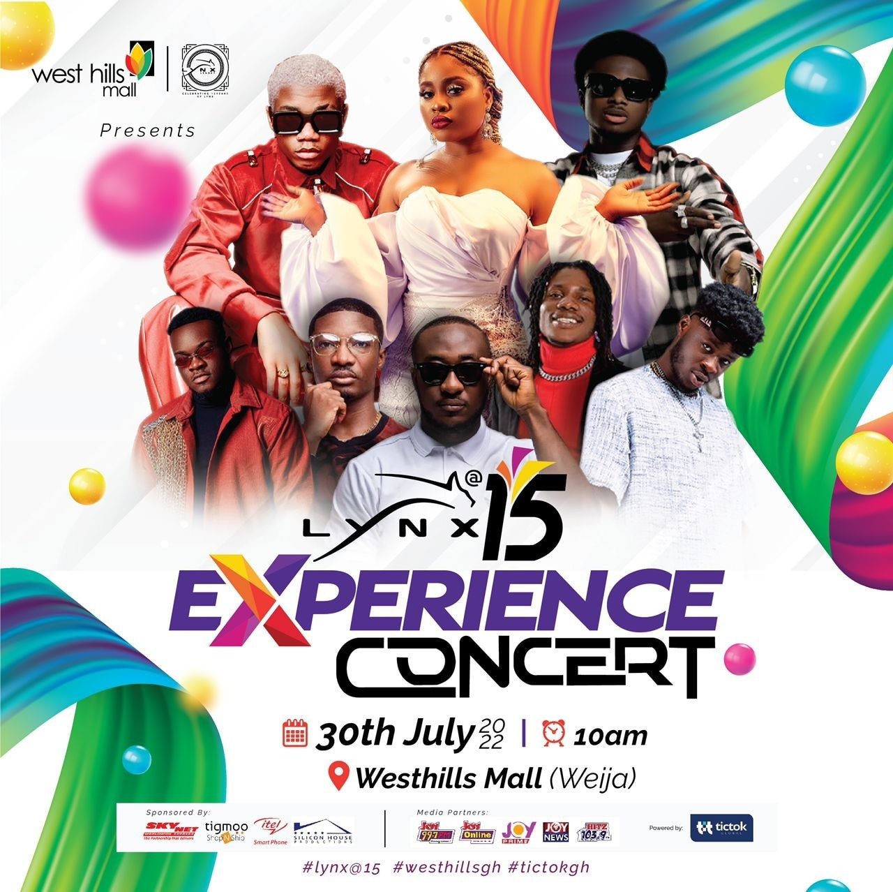 West Hills Mall to host Kidi, Kuame Eugene, Adina, others at ‘Lynx@15 Experience Concert’