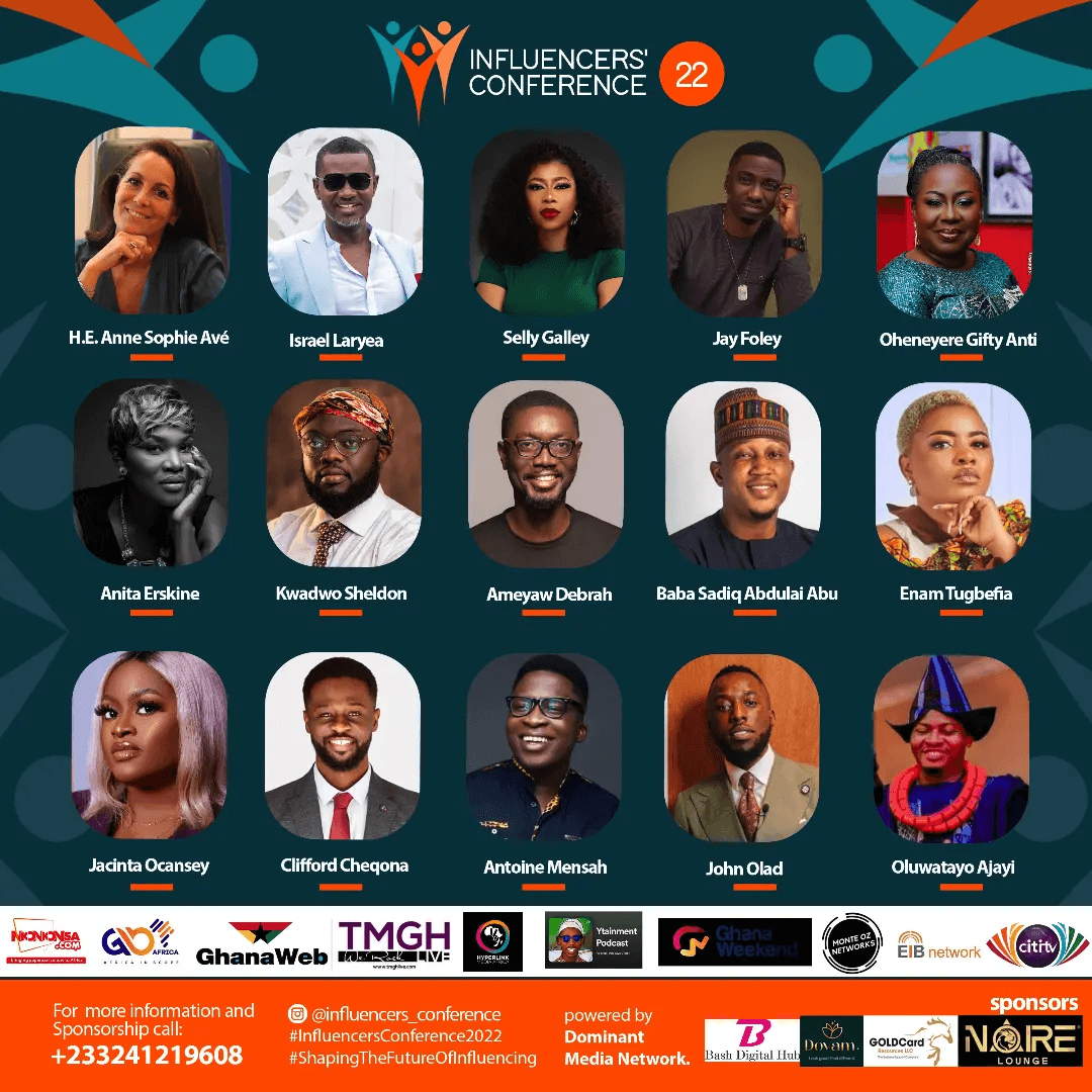 Influencers' Conference 2022:  French Ambassador, Jefferson Sackey, Israel Laryea, Gifty Anti, others gear up for Aug 10