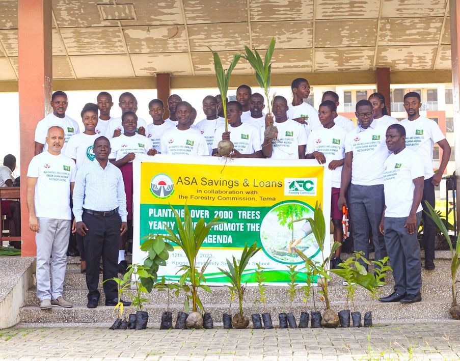CEO of ASA Savings and Loans joins Kpone Community SHS to plant 271 tree seedings