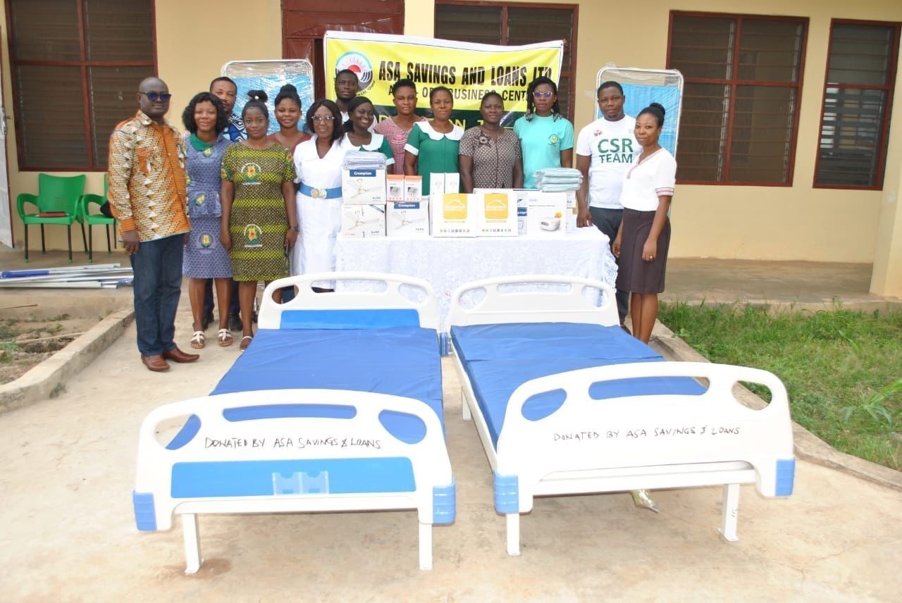 Akyem Aboabo Health Centre receives medical equipment from ASA Savings and Loans