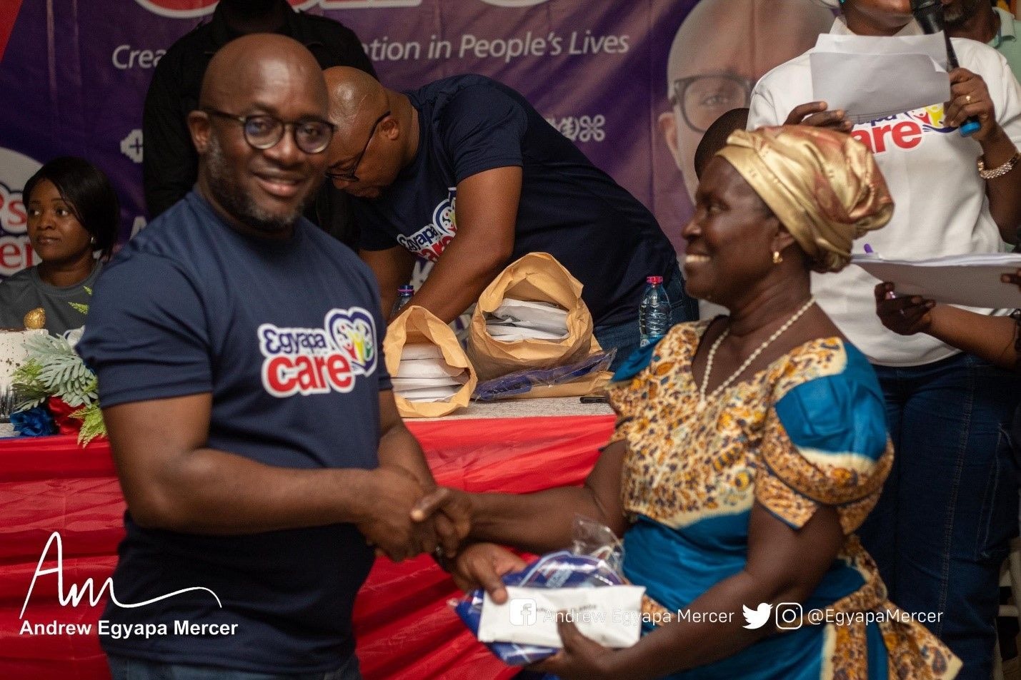 Egyapa Mercer supports market women on his birthday