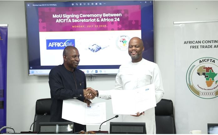 AfCFTA Secretariat, AFRICA24 announce partnership to enhance free trade and media collaboration