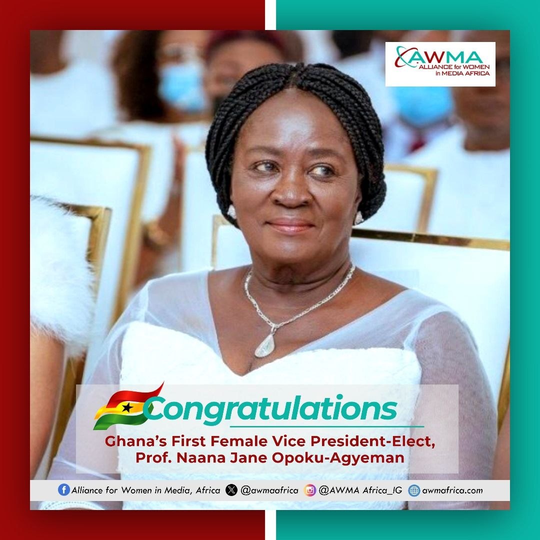 AWMA celebrates Prof. Naana Jane Opoku-Agyemang as Ghana’s first female vice president-elect