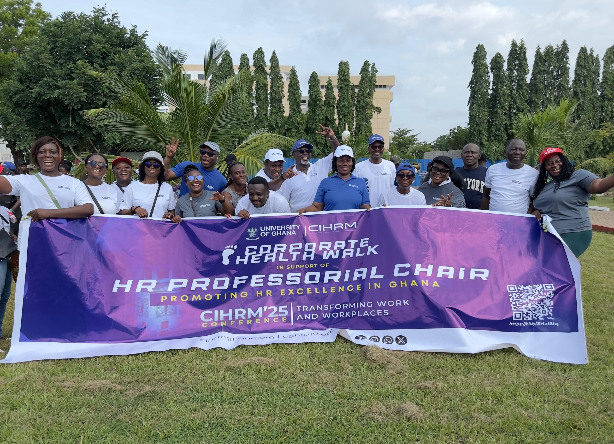 UGBS, CIHRM hold health walk to support Ghana’s first HRM Professorial Chair