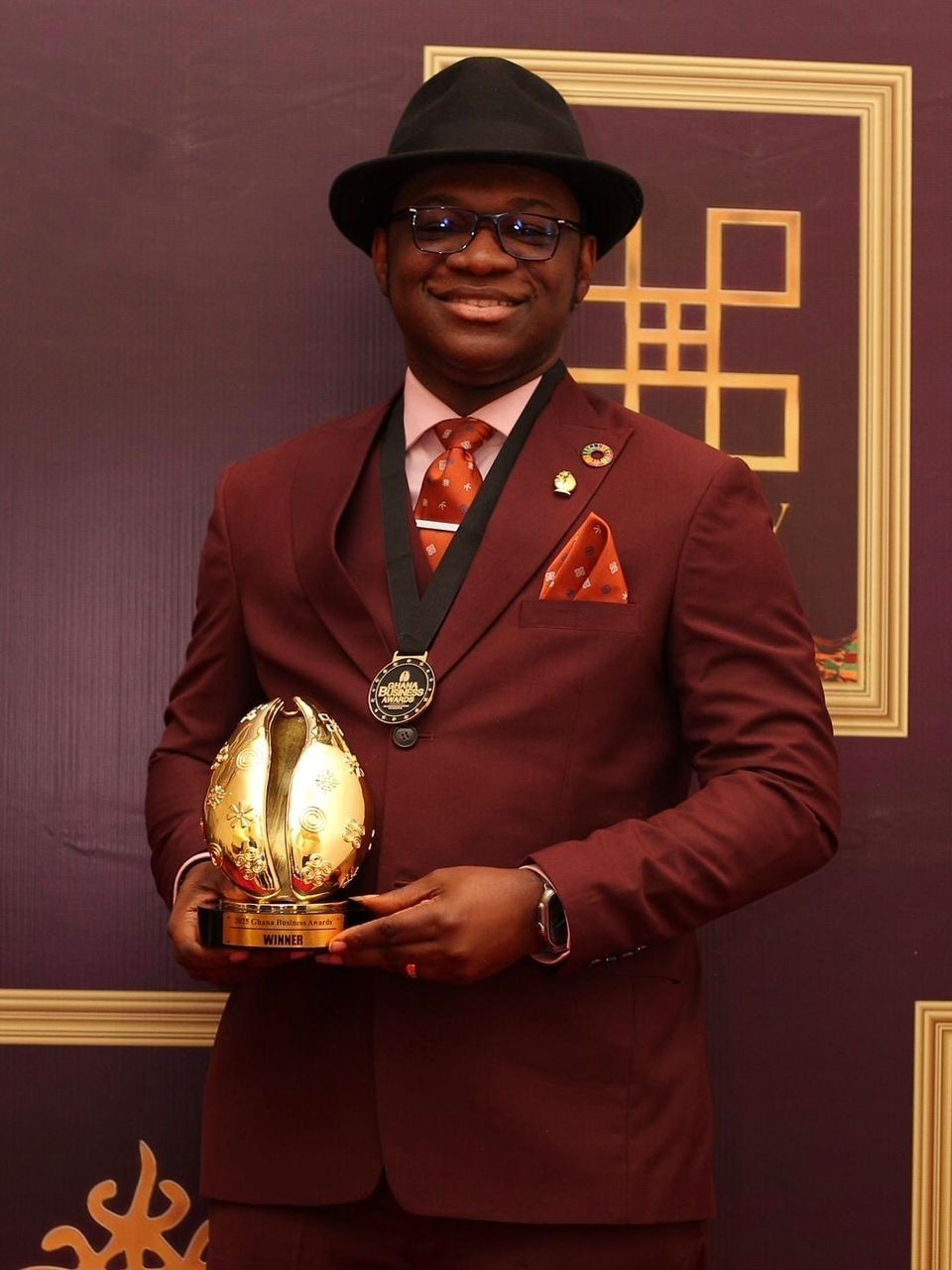 Dr Maxwell Ampong, CEO of Maxwell Investments Group, wins 'Promising Entrepreneur of the Year' at the 8th Ghana Business Awards 2025