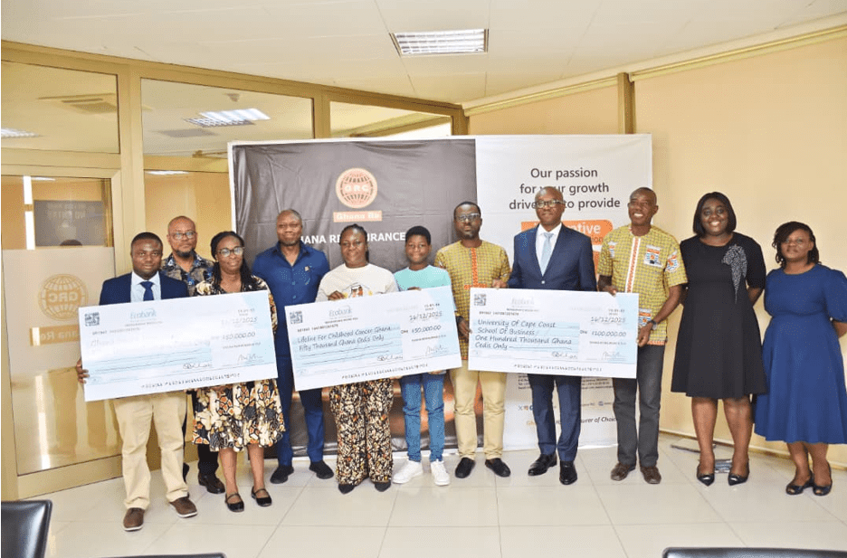 Ghana Re donates GH¢200,000 to health and education sectors.            