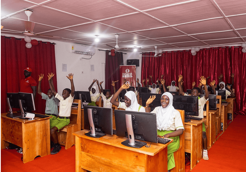 Telecel employees hand over renovated IT centre to Achiase District