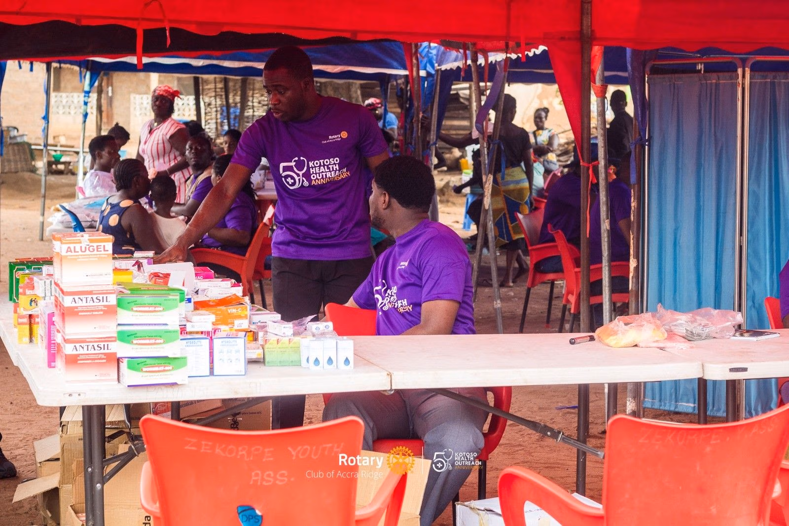 Rotary Club of Accra Ridge marks five years of free healthcare in Kotoso