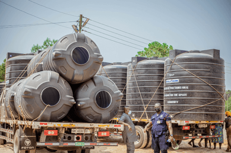 Mohinani Group supports Apiate Town with 55,000ltrs of Polytank water reservoirs