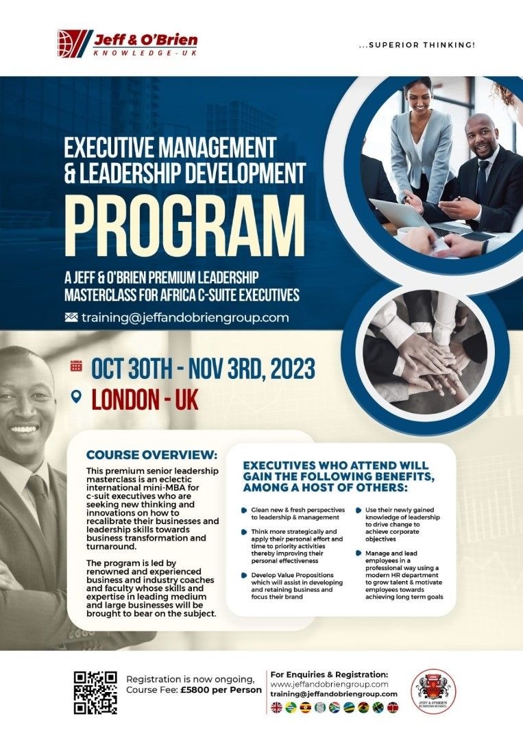 Jeff & O’Brien hold Executive Management & Leadership Development Programme in London
