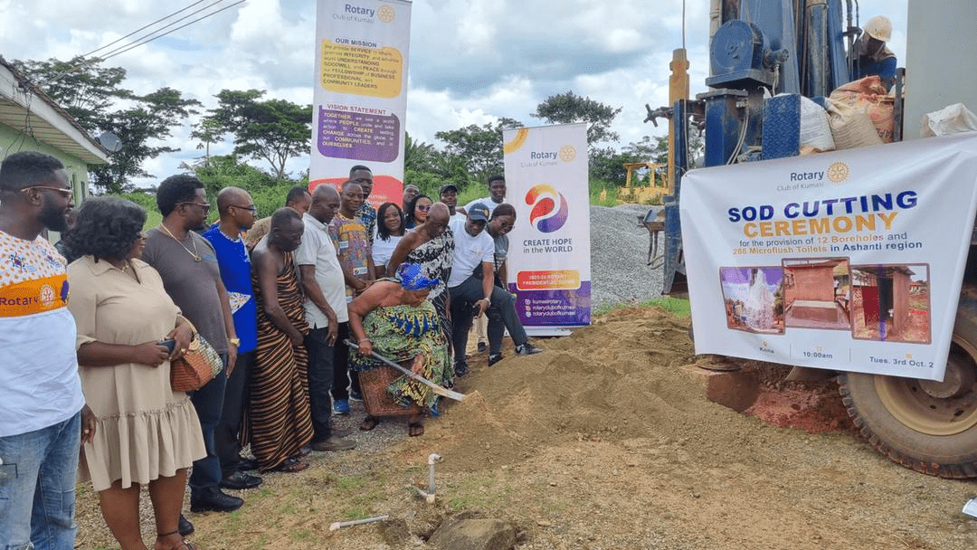 Rotary Clubs cut sod for construction projects in Ashanti Region