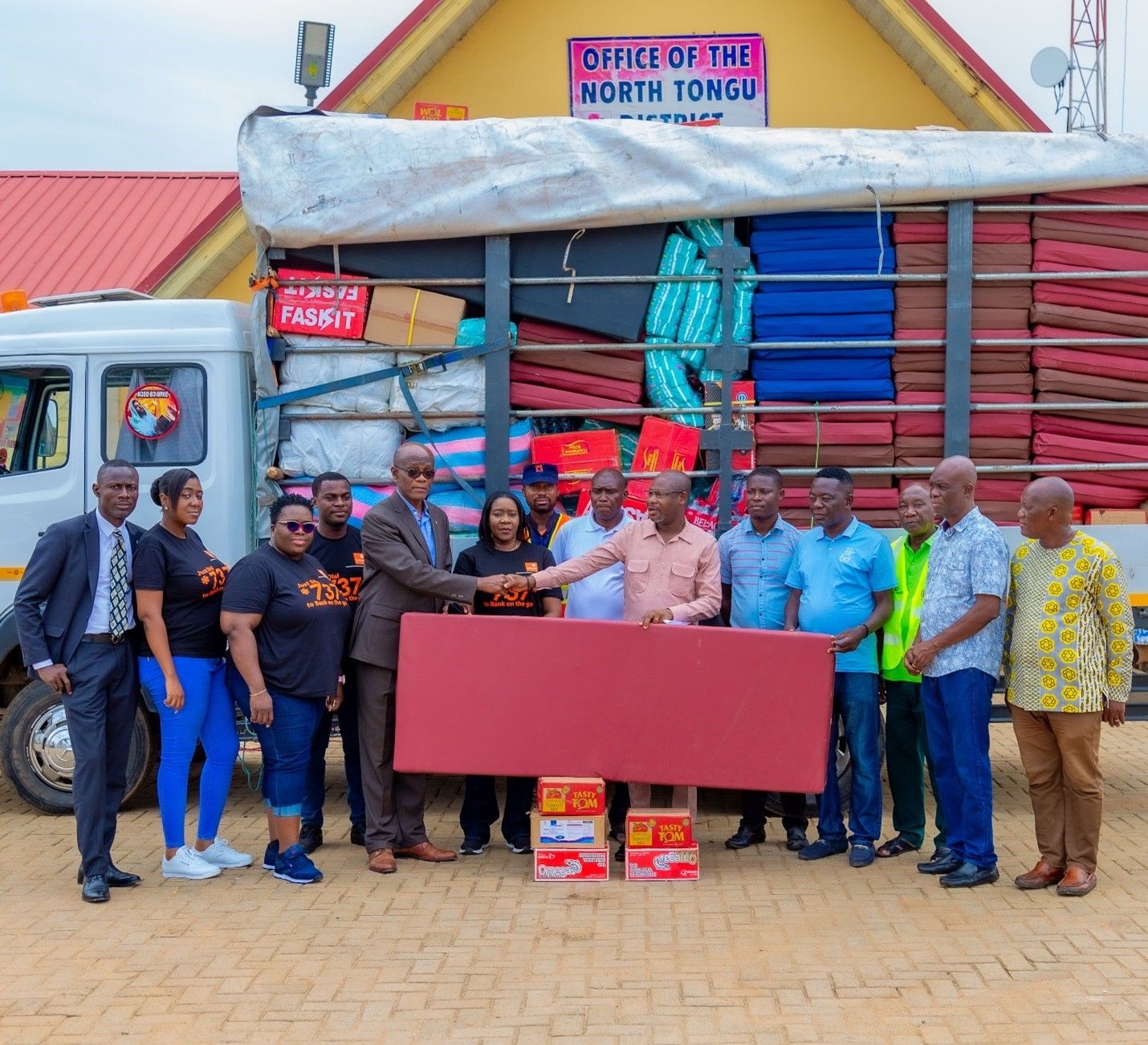 Guaranty Trust Bank donates relief items to flood victims at Mepe