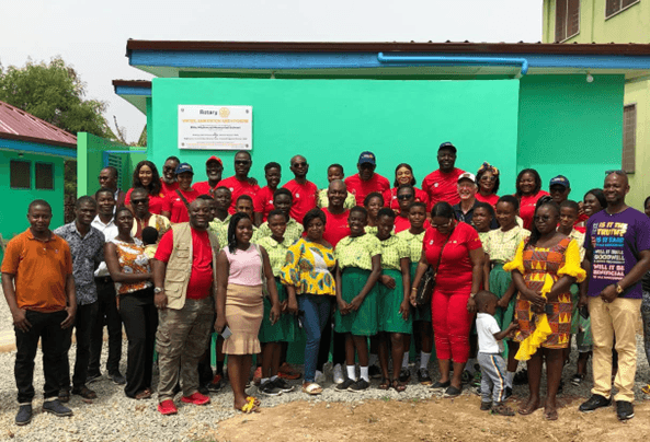 Rotary club of Accra Ridge inaugurates, hands over washroom facilities to Billa Mahmud School