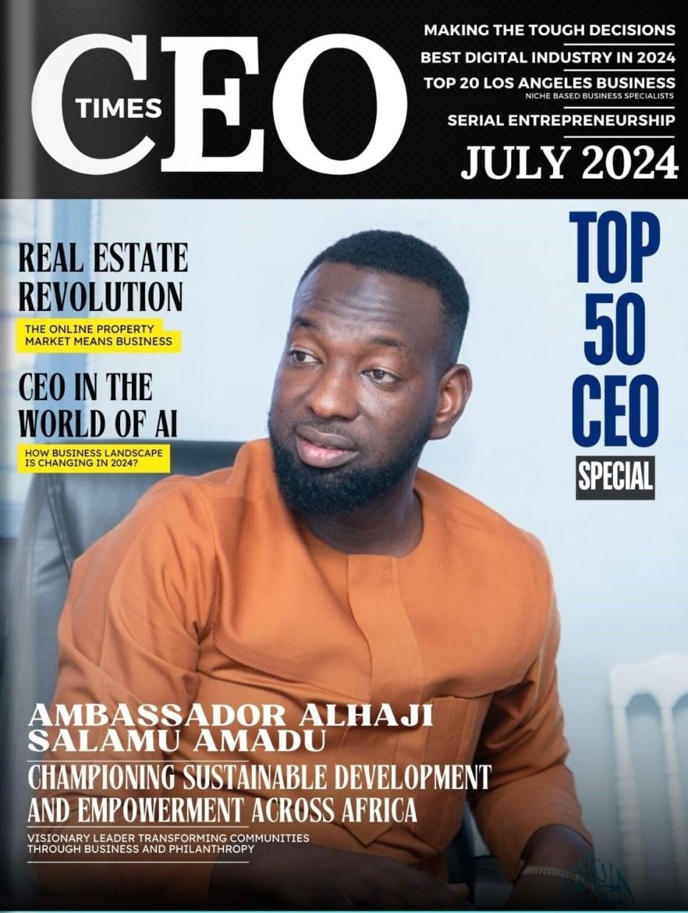 Afro-Arab CEO, Alhaji Salamu Amadu features in CEO Times Magazine