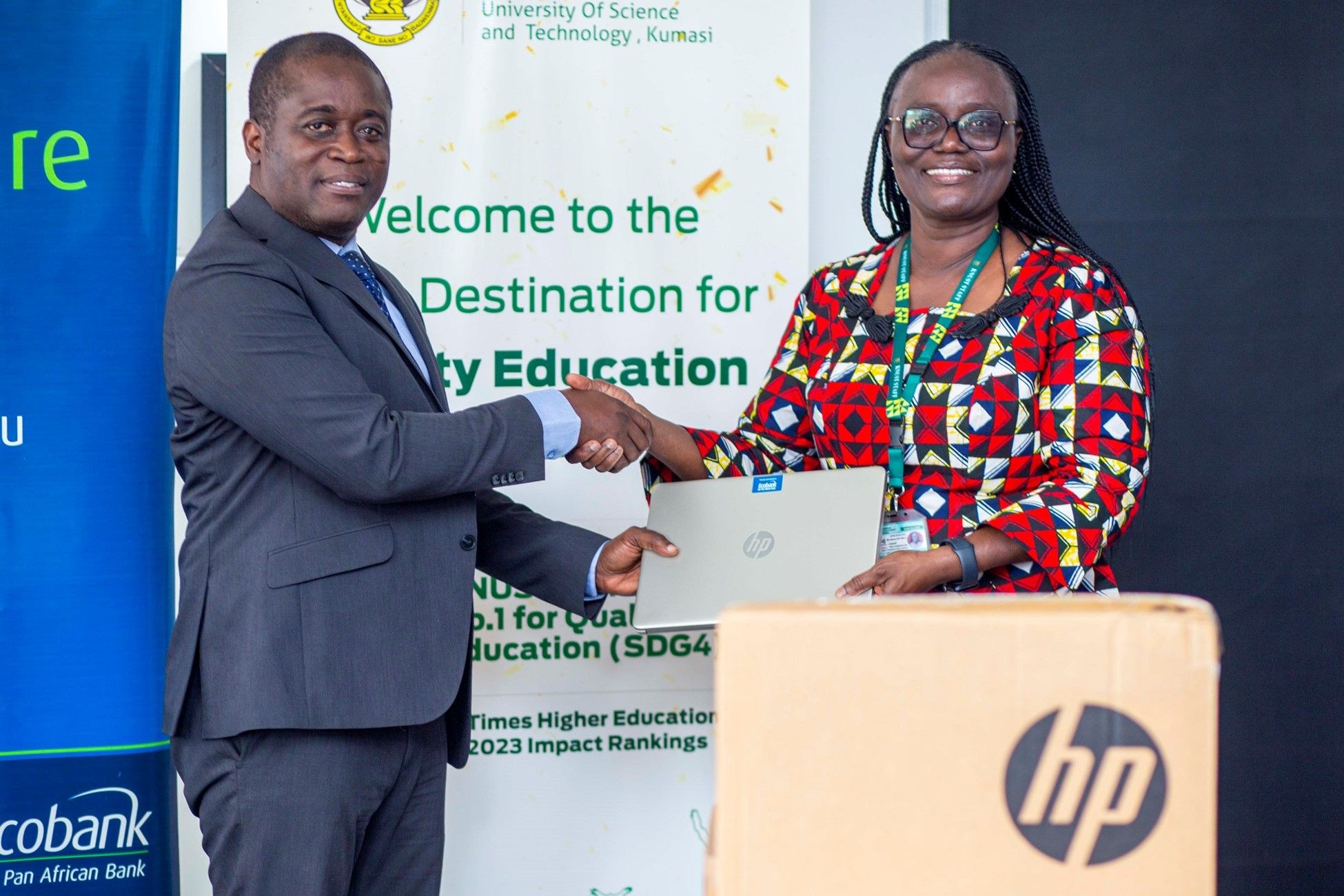 Ecobank fulfils three-year commitment to donating 300 laptops to KNUST