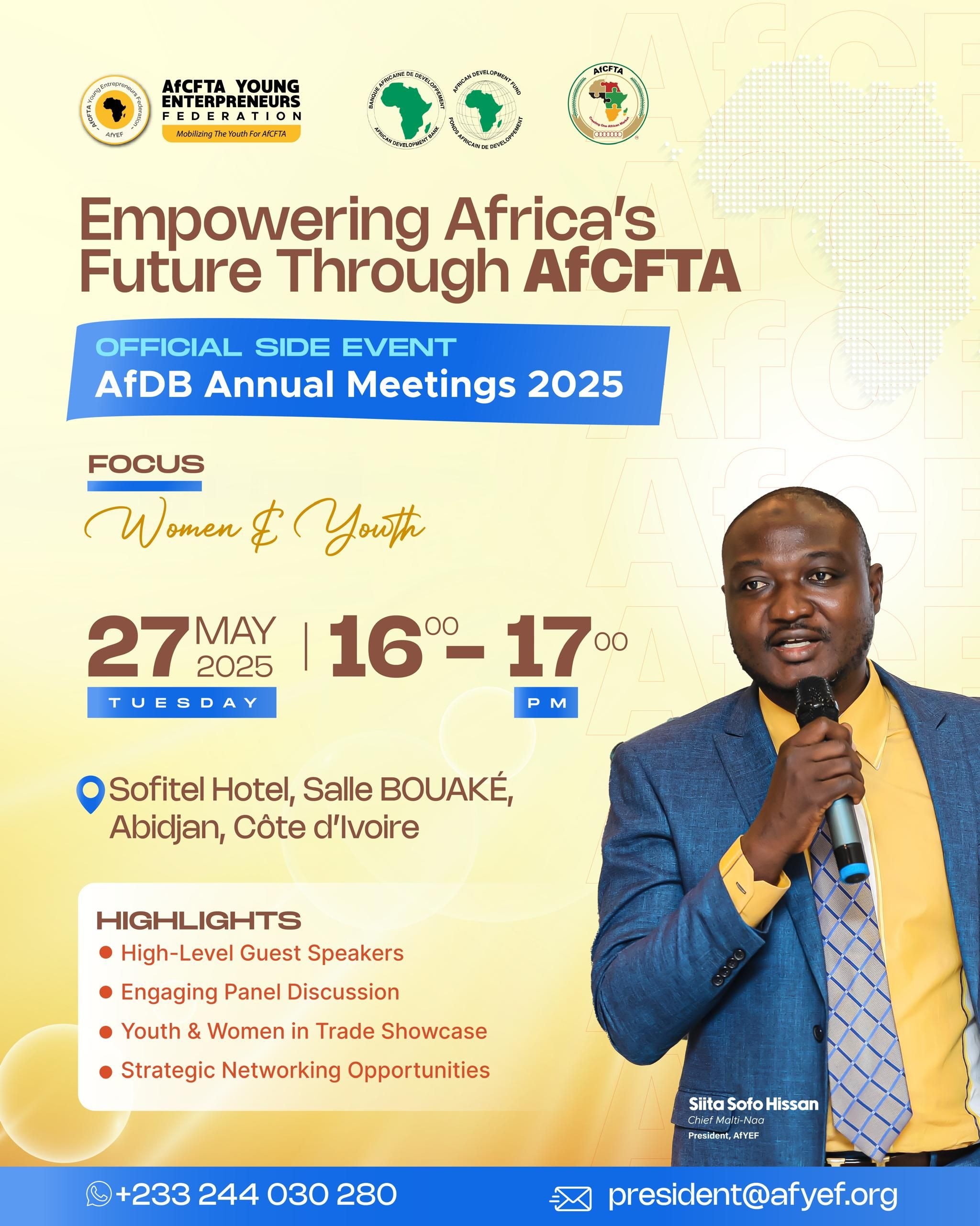 AfYEF to host major side Event at AfDB Annual General Meeting in Abidjan