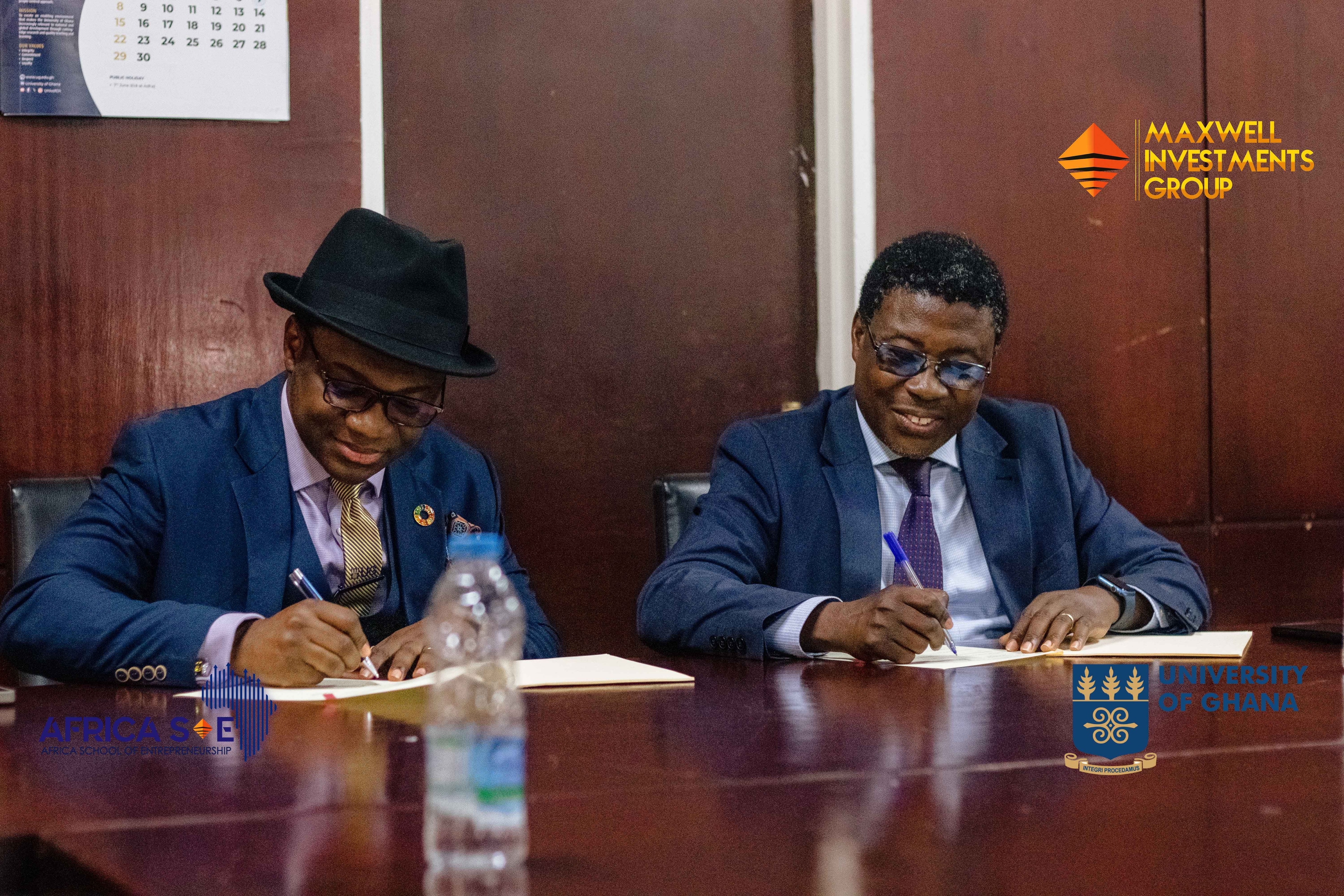 University of Ghana, Maxwell Investments Group & Africa School of Entrepreneurship sign MOU to Build Next-Gen Business Leaders.