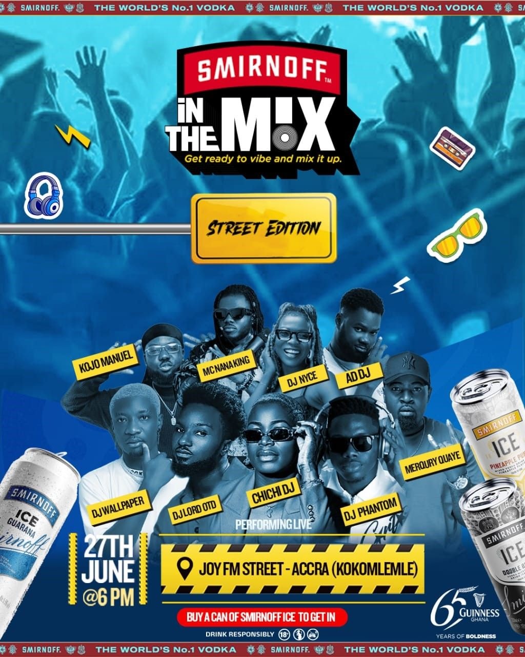 Smirnoff in the Mix returns with street edition to celebrate Guinness’ 65 years of boldness