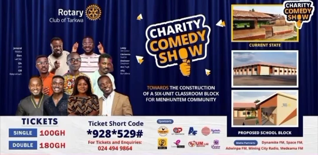 Rotary Club of Tarkwa to hosts Charity Comedy Show to furnish new classroom block