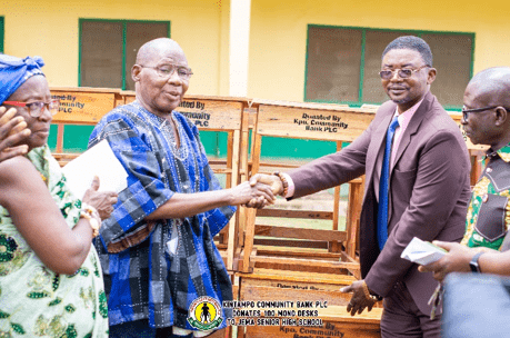 Kintampo Community Bank donates 100 mono-desks to Jema SHS