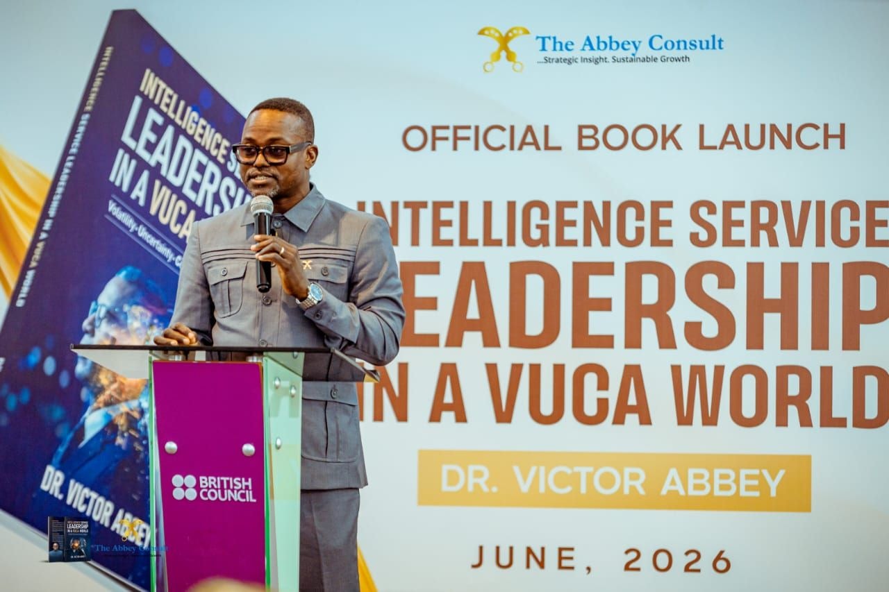 Dr Victor Abbey launches groundbreaking book titled intelligence service leadership in a VUCA World