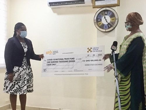 Stock Exchange donates GHȼ100,000 to COVID-19 Trust Fund