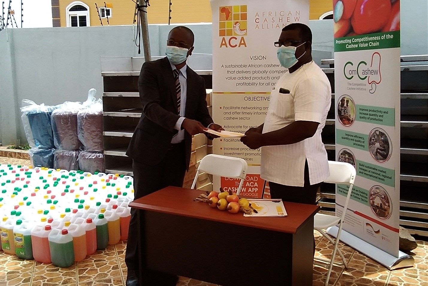Cashew processing factories take delivery of COVID-19 reliefs items